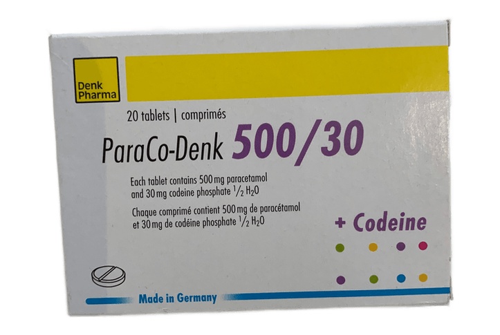 ParaCo Denk 500/30mg 1 Tab Box of 20