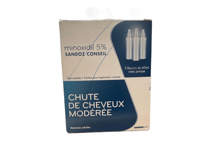 Minoxidil Sandoz 5% 60ml Solution 3flc