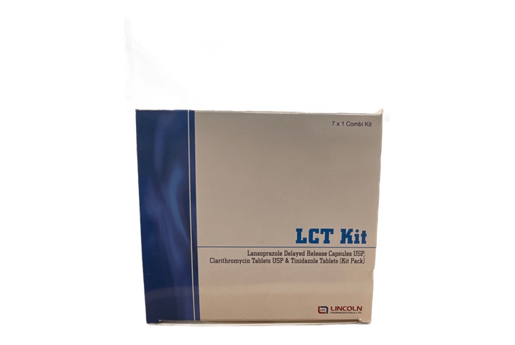 LCT ( LANSOPRAZOLE+CLARITHROMYCIN+TINIDZOLE) B/7 KITS