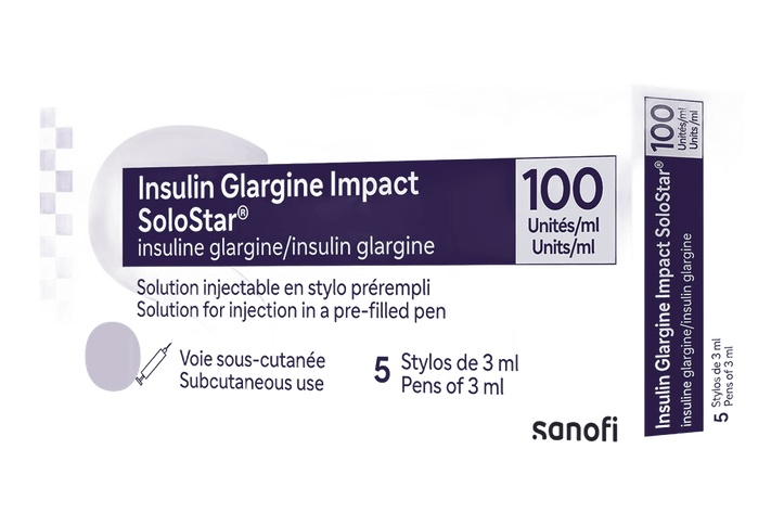INSULINE GLARGINE IMPACT SOLOSTAR 100UI/ML 5STYLOS 3ML