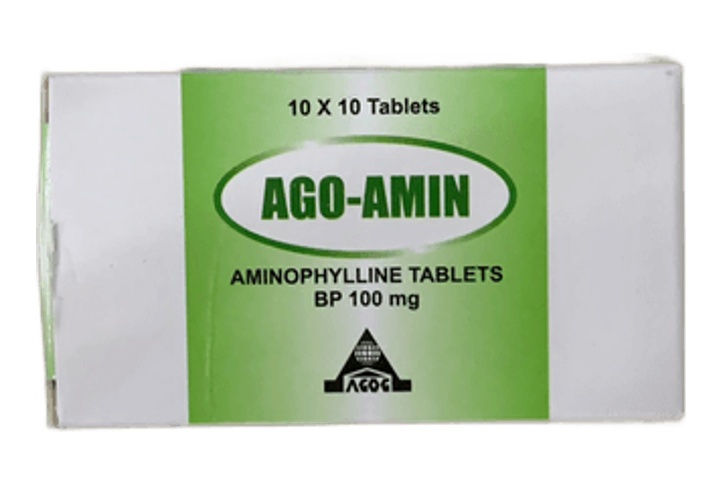Aminophyllin 100mg 1 tab Box of 100 (Ago)