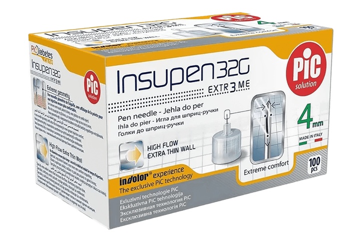 Insupen Needle 32G Sensitive 4mm 1 Pce BOx of 100