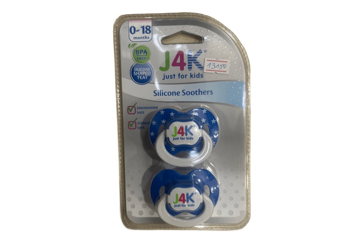 J4k Silicone Soothers 0-18m Pink