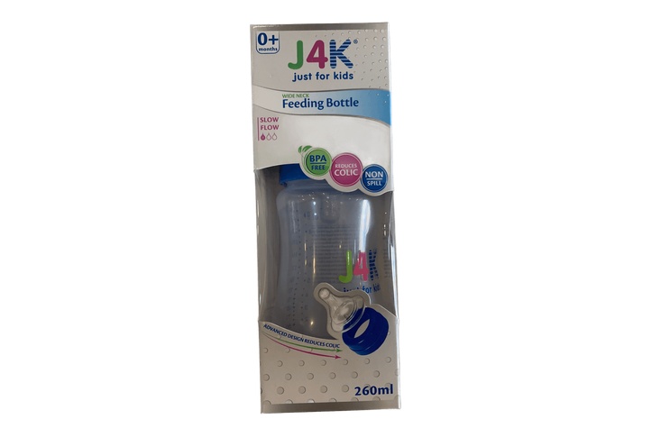 J4k Wide Neck Feeding Bottle 260ml Pink