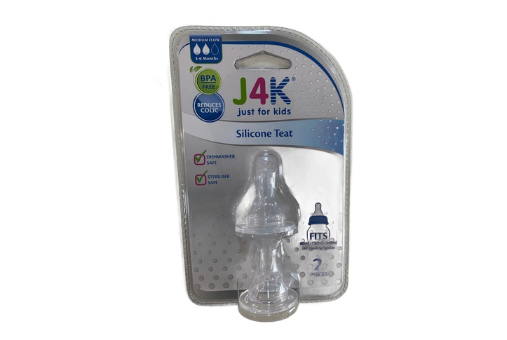 J4k Orthodontic Silicone Teat Medium Flow 2Pcs