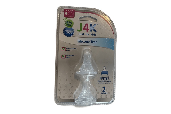 J4k Orthodontic Silicone Teat Slow Flow 2Pcs