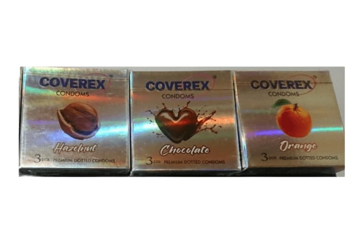 Coverex Premium Dotted Condoms Strawberry B/3