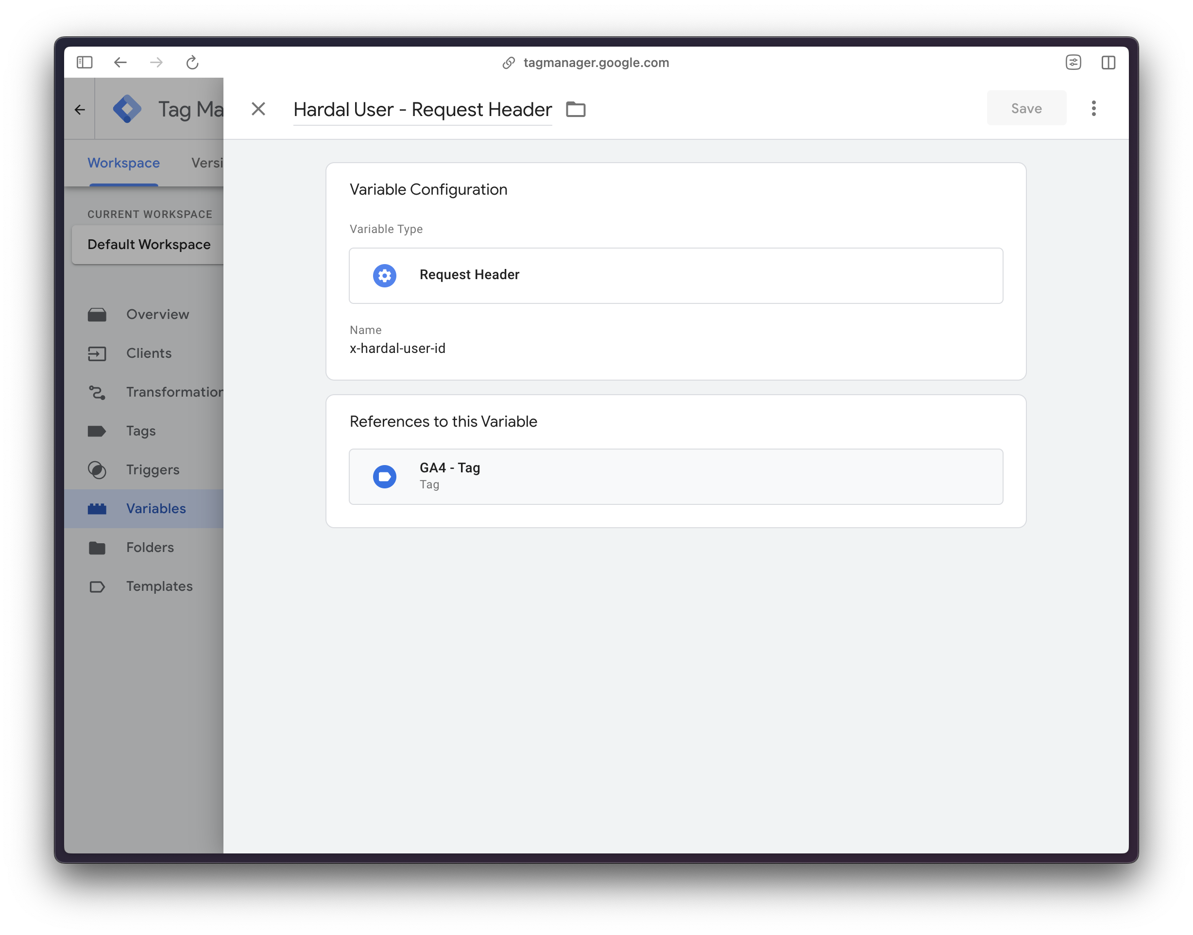 creating variable in server-side GTM