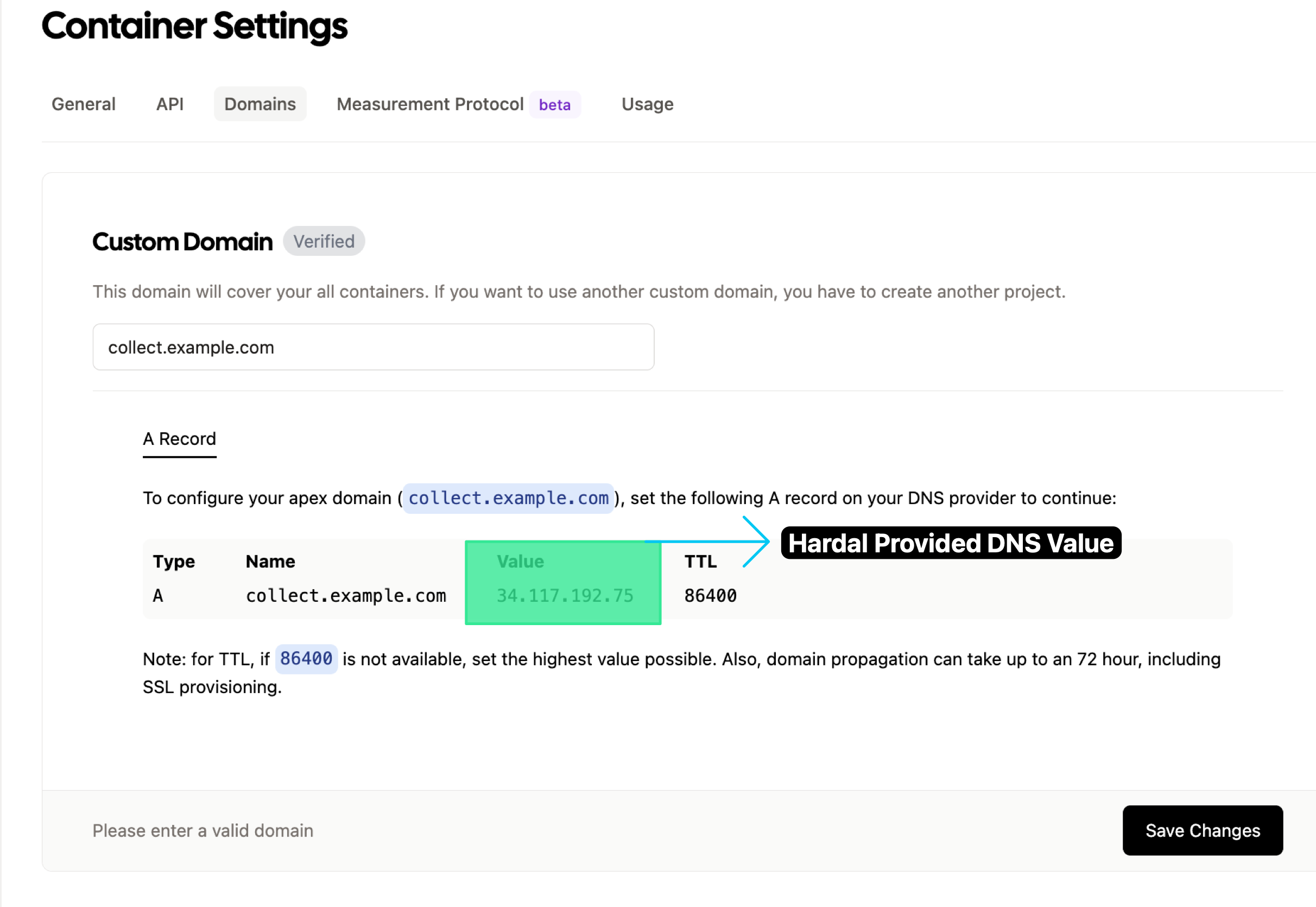 Getting Hardal Provided DNS 