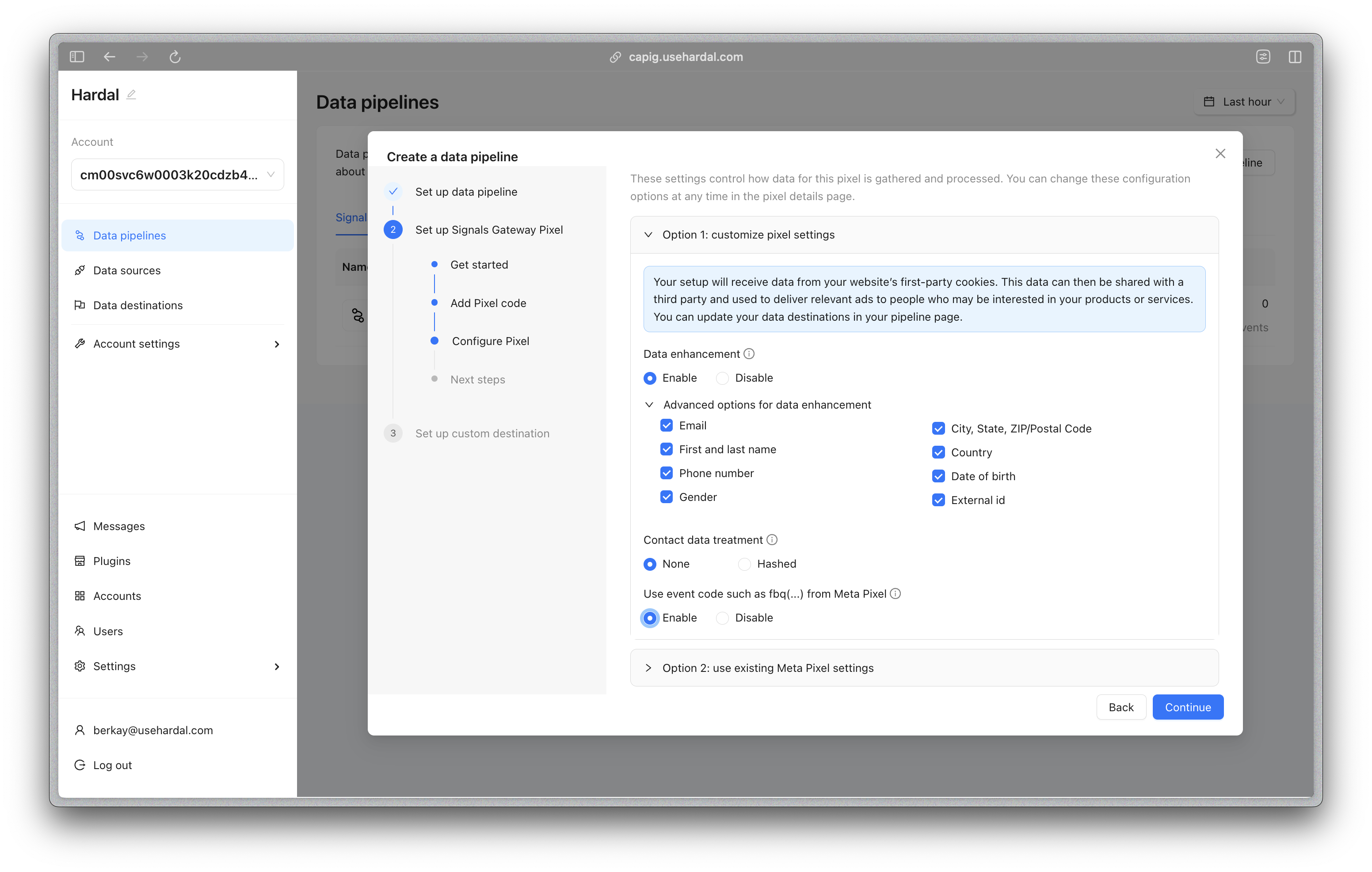 Add Signals Gateway Meta with Hardal