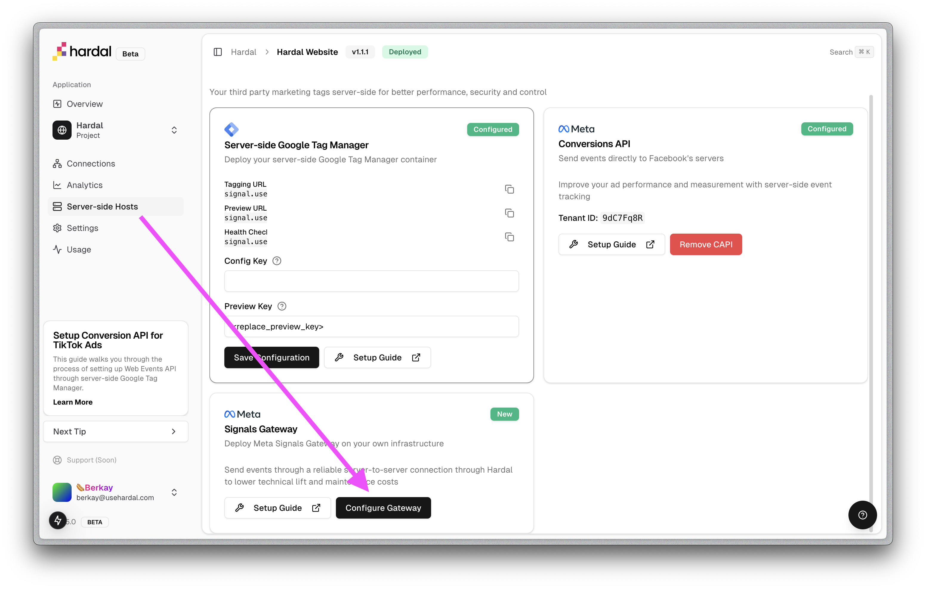 Add Signals Gateway Meta with Hardal