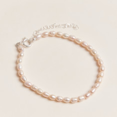 Freshwater Pearls & 925 Sterling Silver Clovia Toggle Bracelet