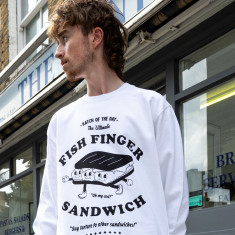 Fish Finger Sandwich Unisex Graphic Hoodie In Grey