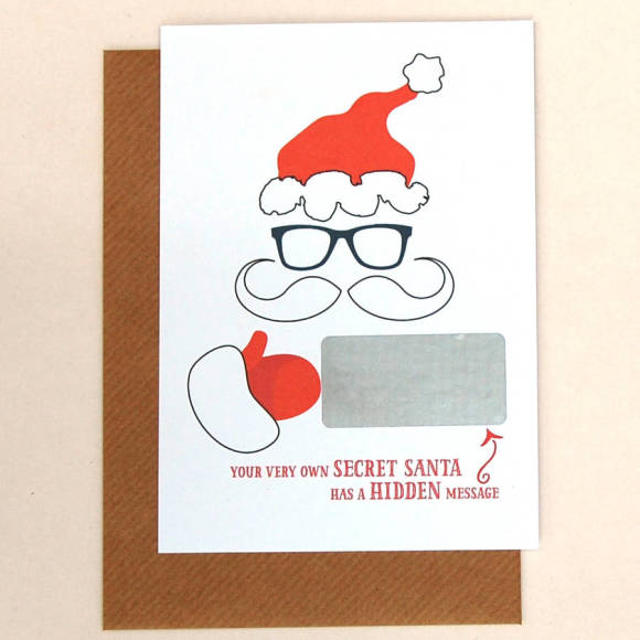 Hidden message secret Santa cards (pack of 10) hardtofind.