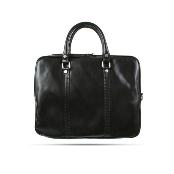 Tiberius black leather briefcase/laptop bag | hardtofind.