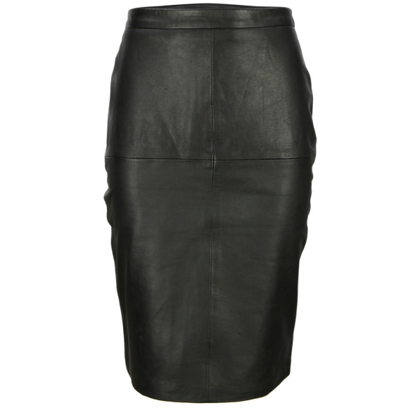 Black lambskin leather skirt | hardtofind.