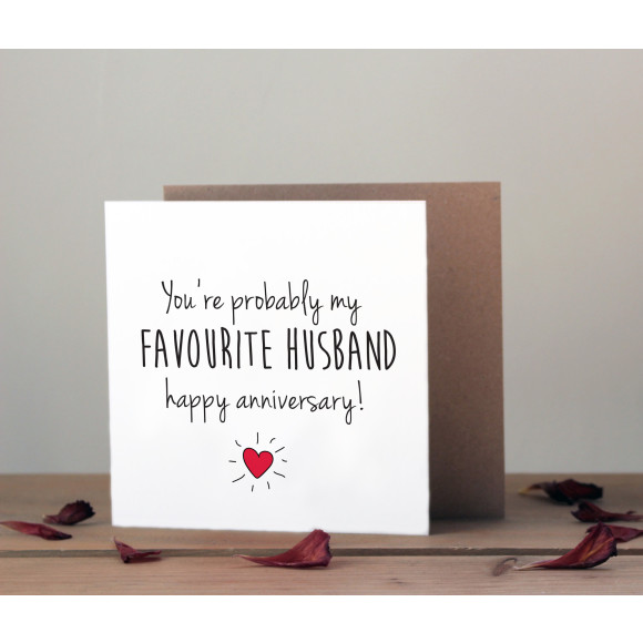 You're probably my favourite husband anniversary card | hardtofind.