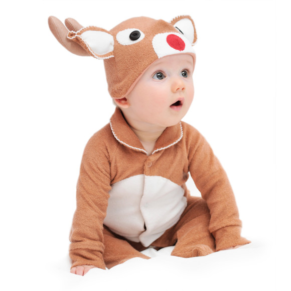 Red-nosed reindeer baby & toddler costume with hat | hardtofind.