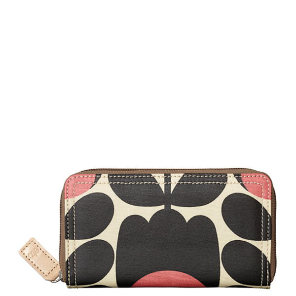 Etc by Orla Kiely Big Zip Wallet in Tulip Stem Jet hardtofind