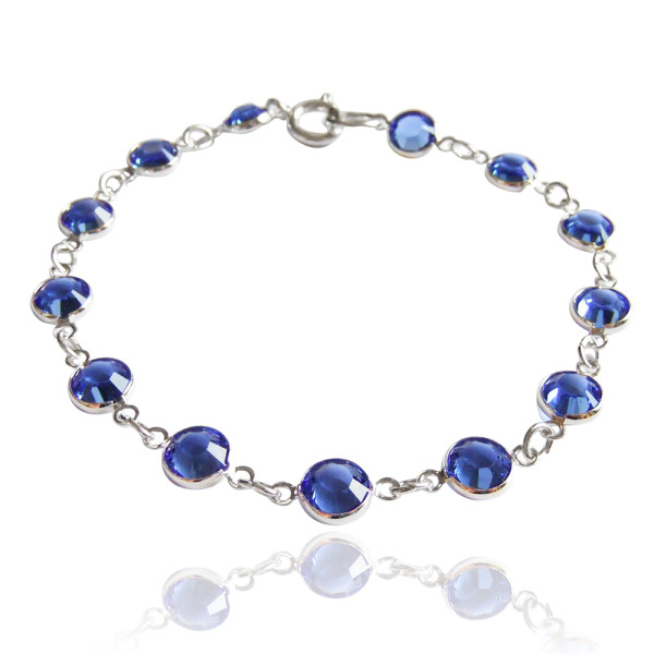 Swarovski Crystal Jewelled Chain Bracelet in Sapphire hardtofind