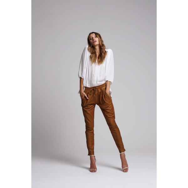 Camel leather pants cheap