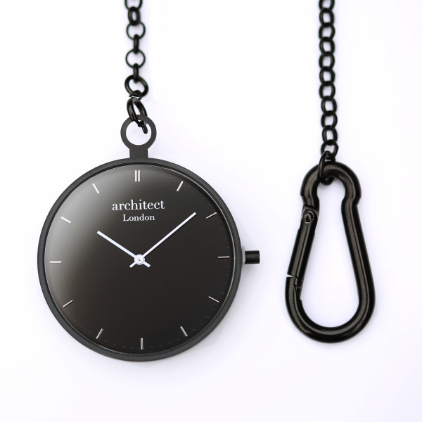 Modern Pocket Watch Black Handwriting Engraving