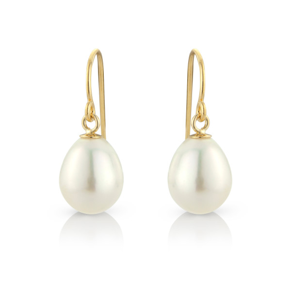 Teardrop Pearl Earrings on 10ct Goldfill Hooks hardtofind