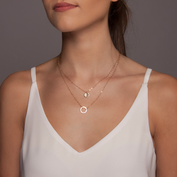 Womens silver layered online necklace