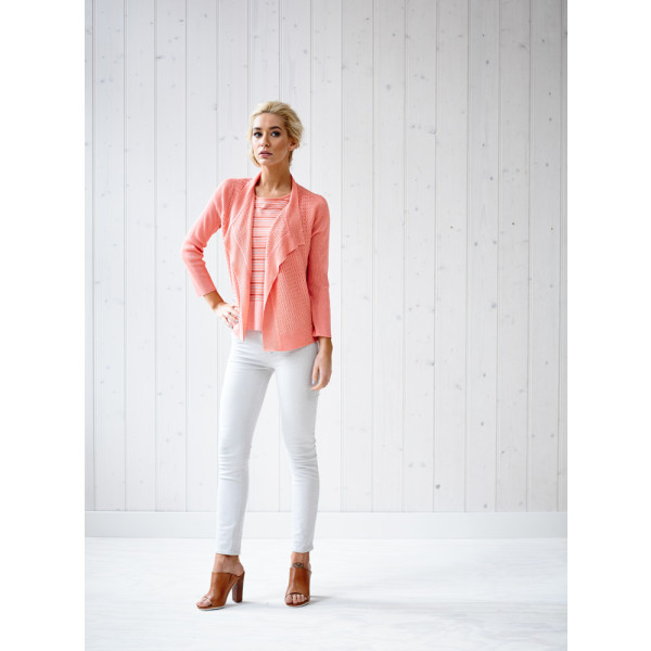 Jane Open knit Cardigan in Peach hardtofind