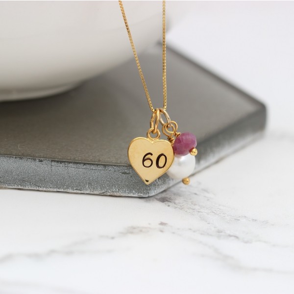 60th birthday necklace with hotsell birthstone