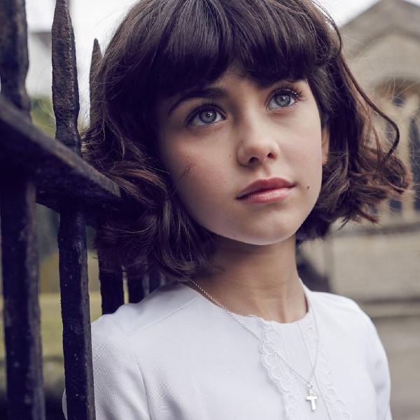 Childs silver cross necklace clearance