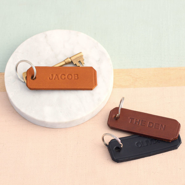 Personalised leather keyrings clearance