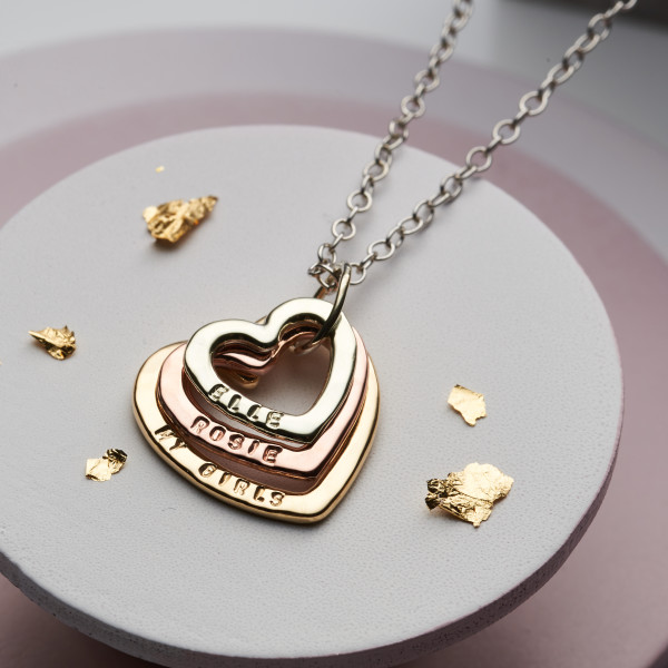 Gold family necklace top