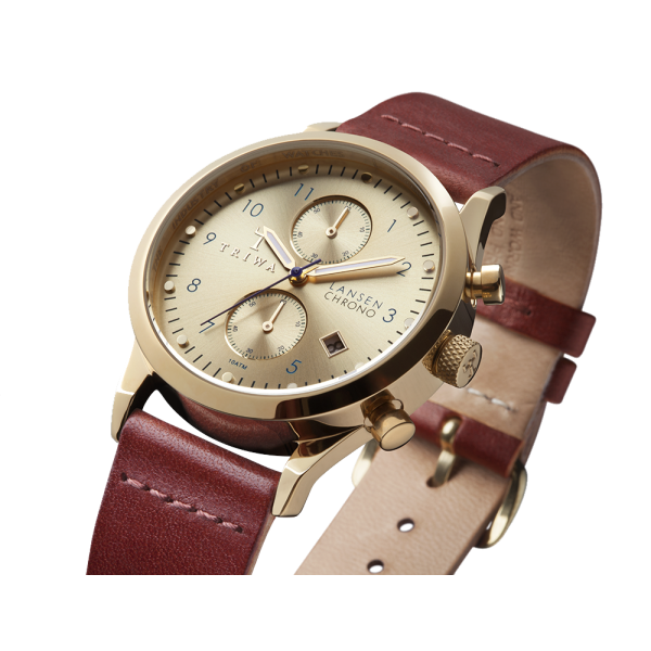 Gold Lansen Chrono Cognac Classic Watch hardtofind