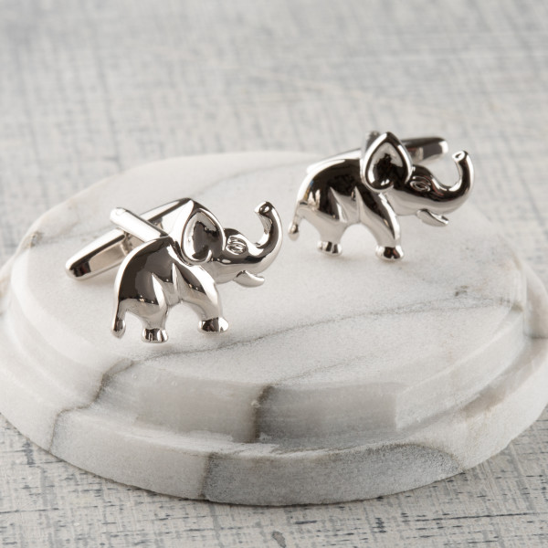 Silver elephant cufflinks best sale