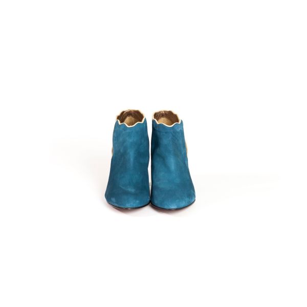 teal chelsea boots