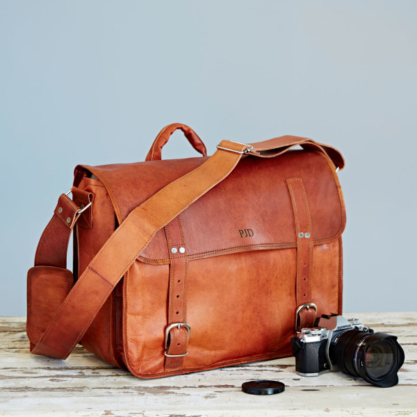 Personalised Leather Camera Bag hardtofind