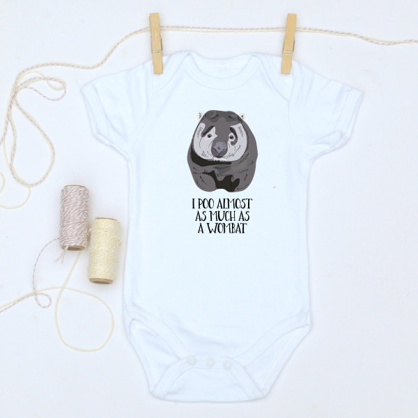 Personalised Wombat baby bodysuit onesie