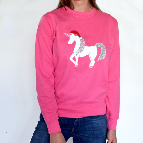 Pink unicorn christmas jumper discount