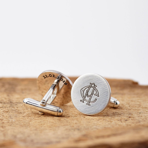 Silver sales cufflinks engraved