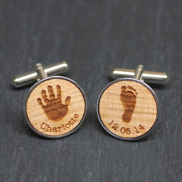 personalised handprint cufflinks