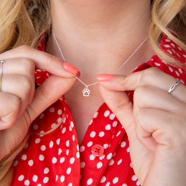 Sterling silver store paw necklace