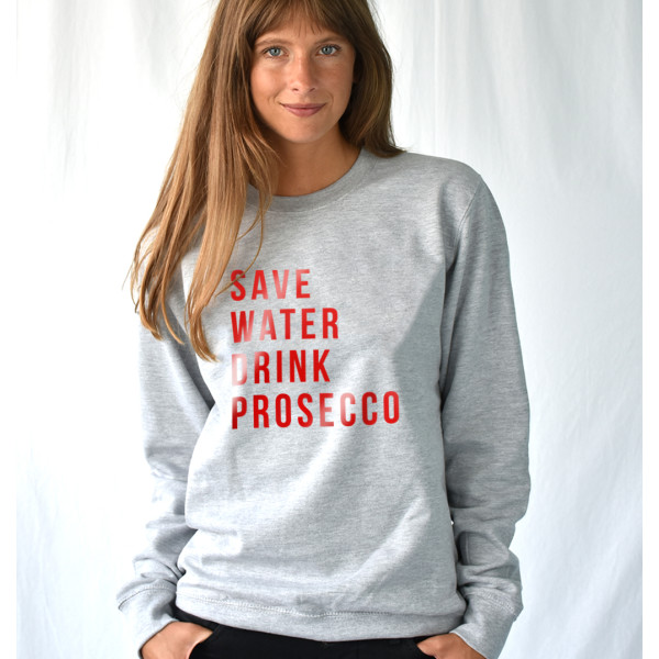 Save water drink prosecco slogan christmas jumper