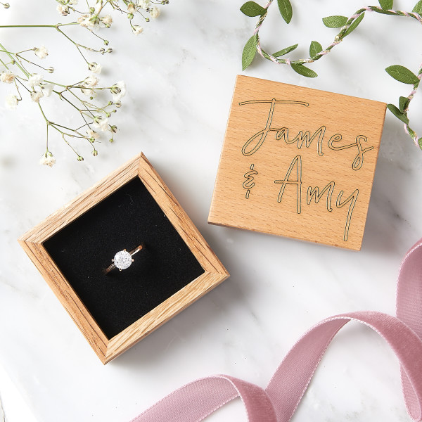 wooden engagement ring box