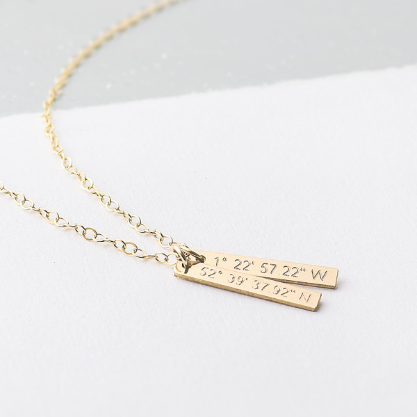 Gold 2024 coordinates necklace