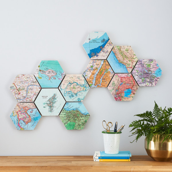 Personalised Map Location Hexagon Wall Art Hardtofind