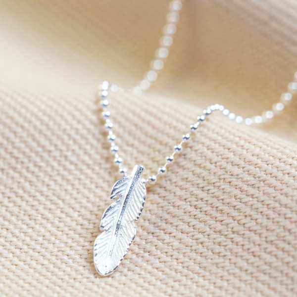 Sterling Silver Feather Pendant Necklace