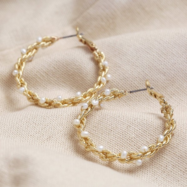 Large twisted gold hoop earrings deals