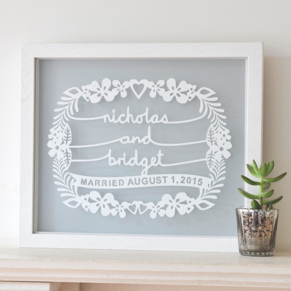 Personalised Wedding Gift Papercut Hardtofind