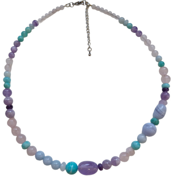 Aquamarine and hotsell amethyst necklace